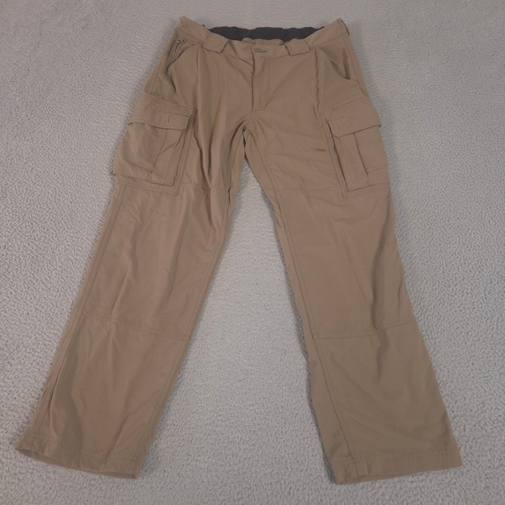 Duluth Trading Co Pants Mens L 36x30 Brown Dry on the Fly Relaxed Cargo Nylon